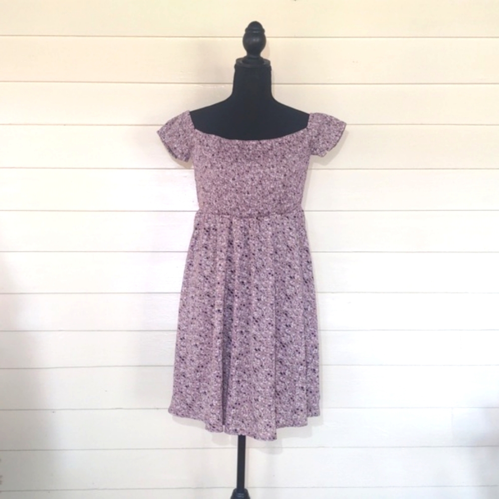 Simplee Off the Shoulder Dress Size Large Dusty Rose Color